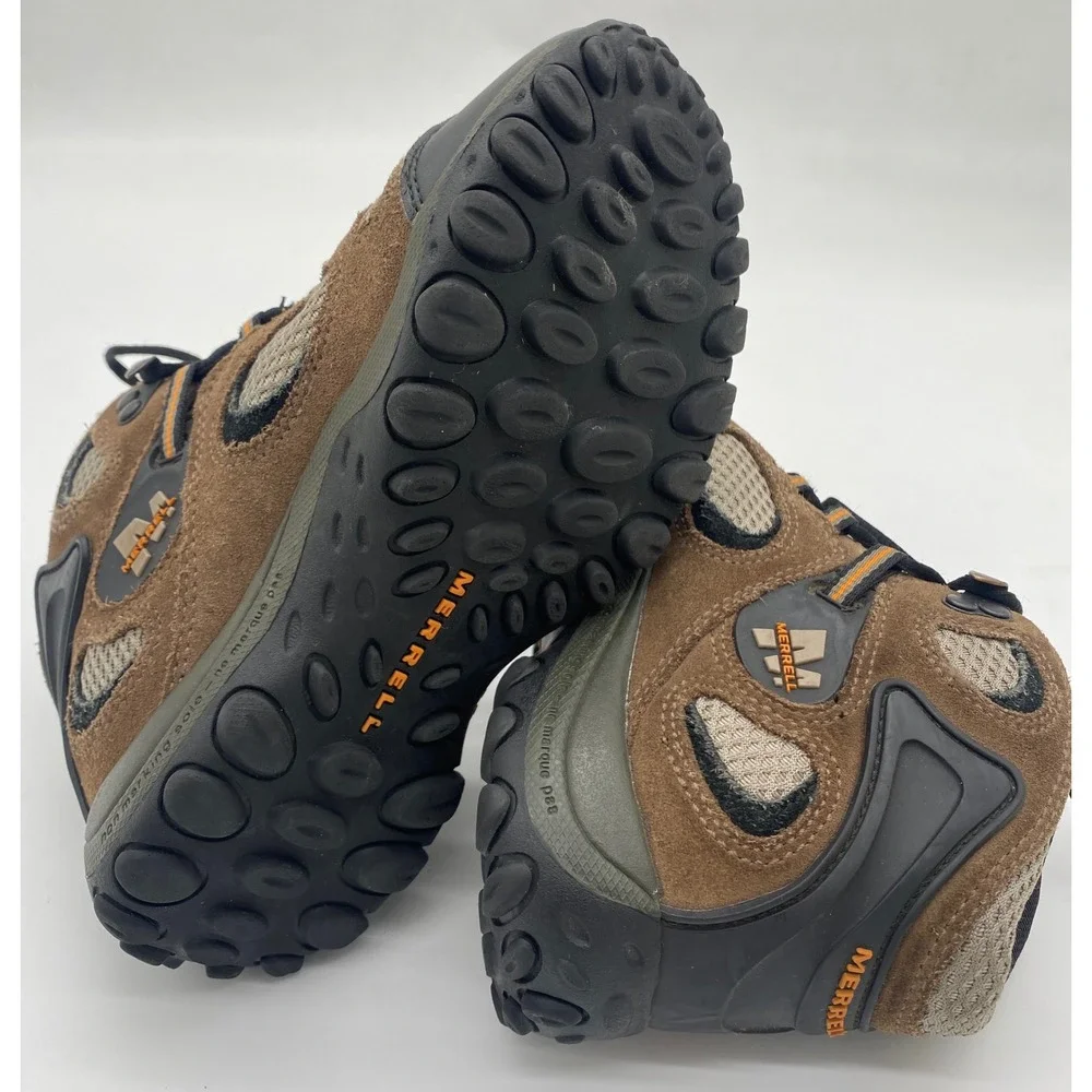 Merrell Chameleon Mid Waterproof Kids Hiking Boots Brown Grey 80033Y Size 1Y